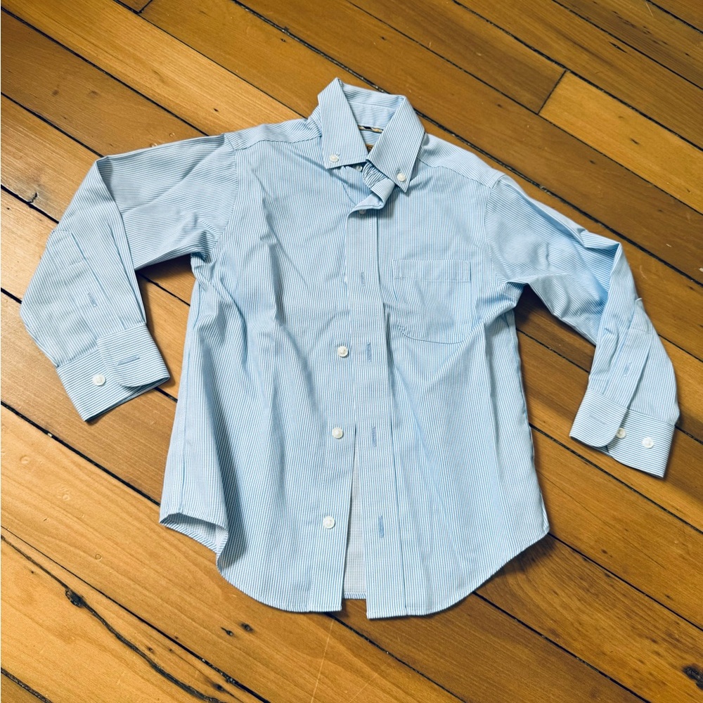 Classic Club Blue and White Checkered Button Down Shirt